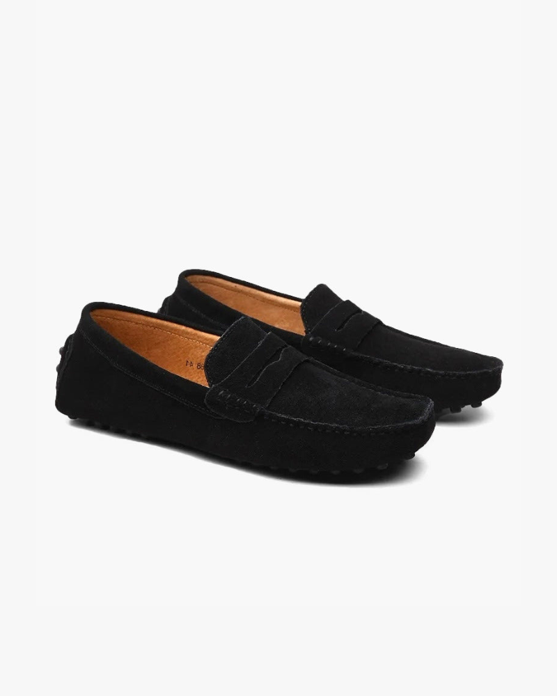 St. James – Mocassins légers en daim clair pour hommes – Noir